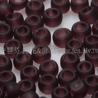 3mm圓管日本珠透明霧面深紅紫色--10g