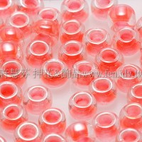 3mm圓管日本珠亮彩螢光鮭魚紅色--10g