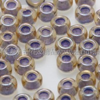 3mm圓管日本珠黃玉內鑲不透明薰衣草色--10g