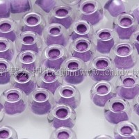 3mm圓管日本珠水晶內鑲紫藤色--10g