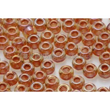 3mm圓管日本珠黃水仙內鑲不透明磚紅色--10g