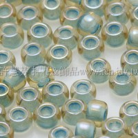 3mm圓管日本珠彩虹黃水晶內鑲海洋泡泡色--10g