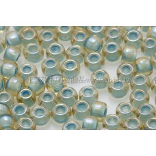 3mm圓管日本珠彩虹黃水晶內鑲海洋泡泡色--10g