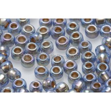 3mm圓管日本珠藍寶石透明彩虹金色--10g