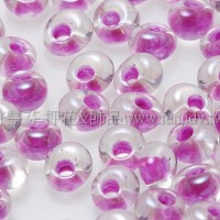 3mm包包日本珠-水晶內鑲不透明紫紅色-10g