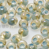 3mm包包日本珠-彩虹黃水晶內鑲海洋泡泡色-10g