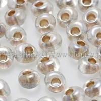 3mm包包日本珠-水晶透明彩虹金色-10g