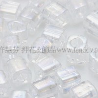 4mm方管日本珠透明彩虹水晶色--10g