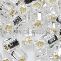 4mm方管日本珠水晶內鑲銀色--10g