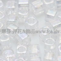 3mm方管日本珠透明彩虹水晶色--10g