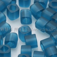 3mm方管日本珠透明霧面藍綠色--10g