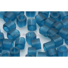 3mm方管日本珠透明霧面藍綠色--10g