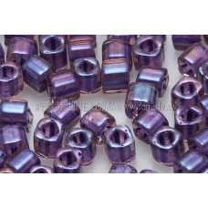 3mm方管日本珠水蜜桃光內鑲不透明紫色--10g