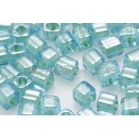 3mm方管日本珠水藍內鑲黃水仙色--10g