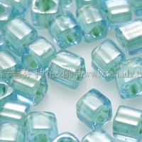 3mm方管日本珠水藍內鑲黃水仙色--10g