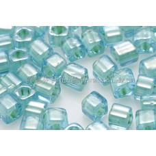 3mm方管日本珠水藍內鑲黃水仙色--10g