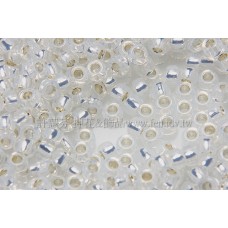 1.5mm日本珠-牛奶白內鑲銀色-5g
