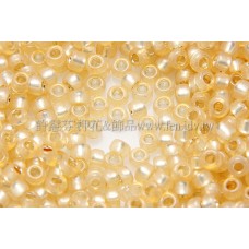 1.5mm日本珠-牛奶黃玉內鑲金色-5g