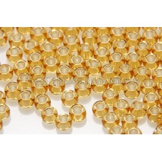 2mm日本珠黃色玻璃內鑲-金色--10g