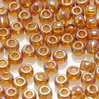 2mm日本珠透明-七彩茶棕色--10g