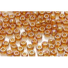 2mm日本珠透明-七彩茶棕色--10g