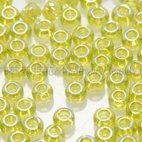 2mm日本珠透明-七彩蘋果黃綠色--10g
