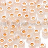 2mm日本珠淺粉紅色玻璃內鑲-水蜜桃粉紅--10g