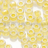 2mm日本珠淺黃色玻璃內鑲-茉莉黃色--10g