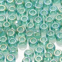 2mm日本珠透明-七彩孔雀石綠色--10g