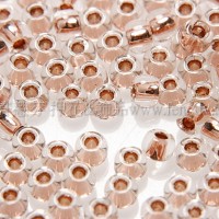 2mm日本珠粉藕色玻璃內鑲-玫瑰金色--5g
