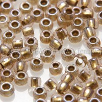 2mm日本珠透明-沙棕色混牛奶金色--10g