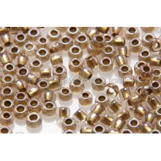 2mm日本珠透明-沙棕色混牛奶金色--10g