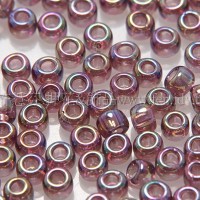 2mm日本珠透明-七彩金屬炫光紫色--10g
