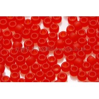2mm日本珠霧面半透明-豔紅色--10g