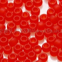 2mm日本珠霧面半透明-豔紅色--10g