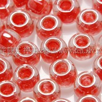 4mm日本珠-珠光玻璃內鑲西瓜紅色-10g