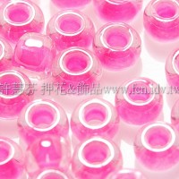 4mm日本珠-玻璃內鑲螢光桃粉紅色-10g