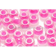 4mm日本珠-玻璃內鑲螢光桃粉紅色-10g