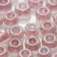 4mm日本珠-紫粉紅玻璃內鑲紫粉紅色-10g