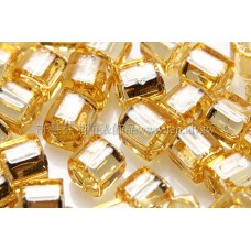 4mm方管日本珠金黃玻璃內鑲金箔色--10g
