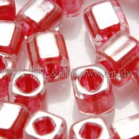 4mm方管日本珠珠光玫瑰紅色--10g