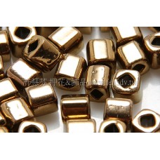 4mm方管日本珠金屬光-可可金色--10g