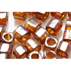 4mm方管日本珠珠光七彩茶咖啡色--10g