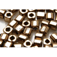 3mm方管日本珠金屬光-可可金色--10g