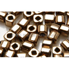 3mm方管日本珠金屬光-可可金色--10g