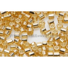 2mm短管日本珠黃水晶灌銀色10g