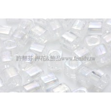 3mm短圓管日本珠絲綢雪白色10g