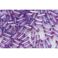 3mm短圓管日本珠水藍內鑲紫色10g
