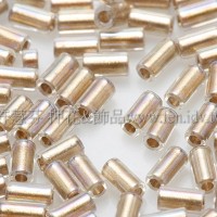 3mm短圓管日本珠水晶透明彩虹金色10g