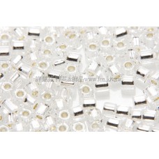 2mm短管日本珠透明銀彩色-10g